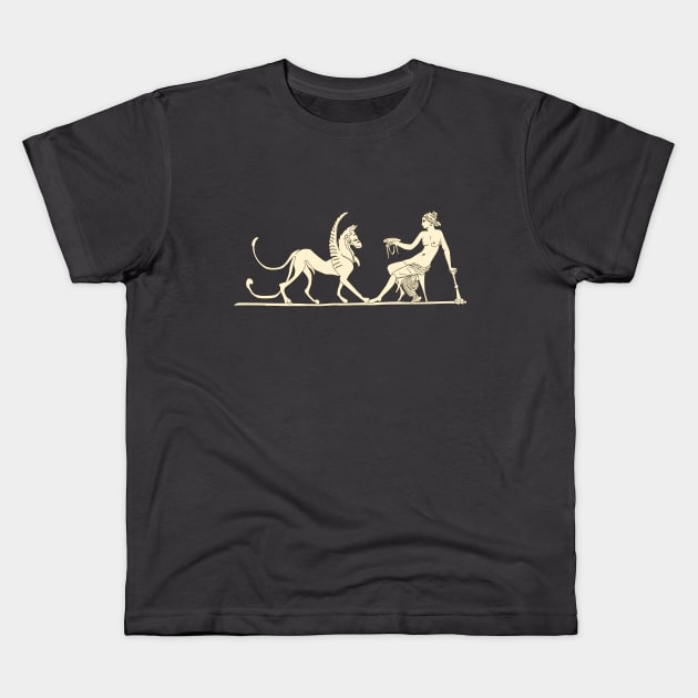 Maiden and the Griffin_12 Kids T-Shirt by Mosaicblues